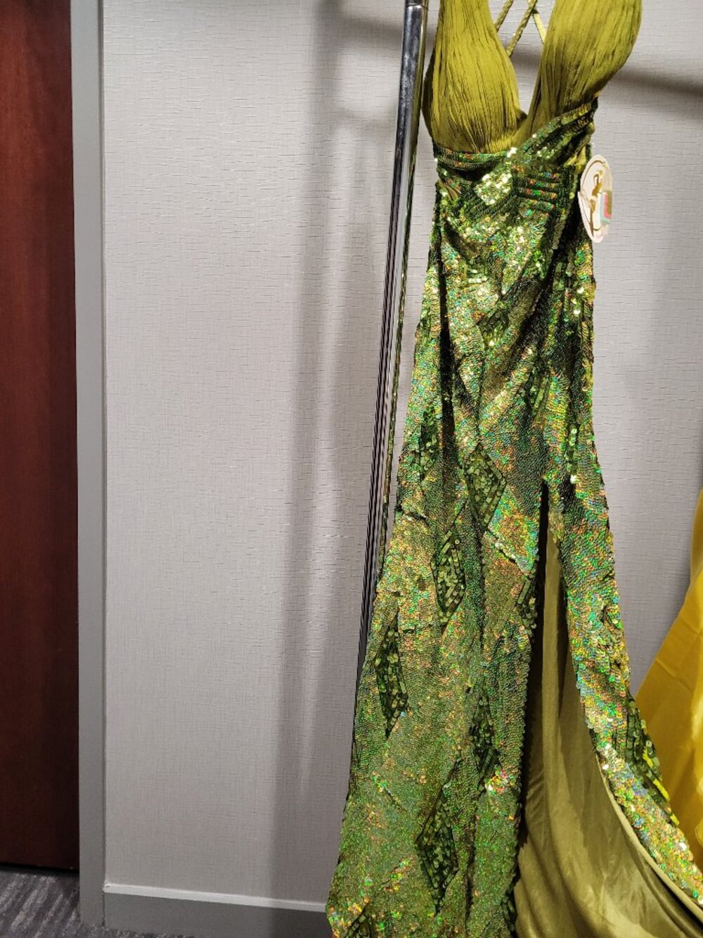 Precious Formals P8657 Size 6 Olive Green Prom Dress - Picture 5 of 9
